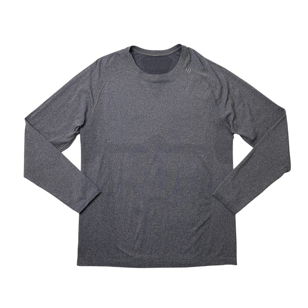 Lululemon Shirt Mens L Large Gray Metal Vent Tech Long Sleeve Seamless Training